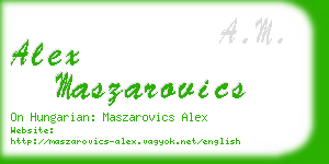 alex maszarovics business card